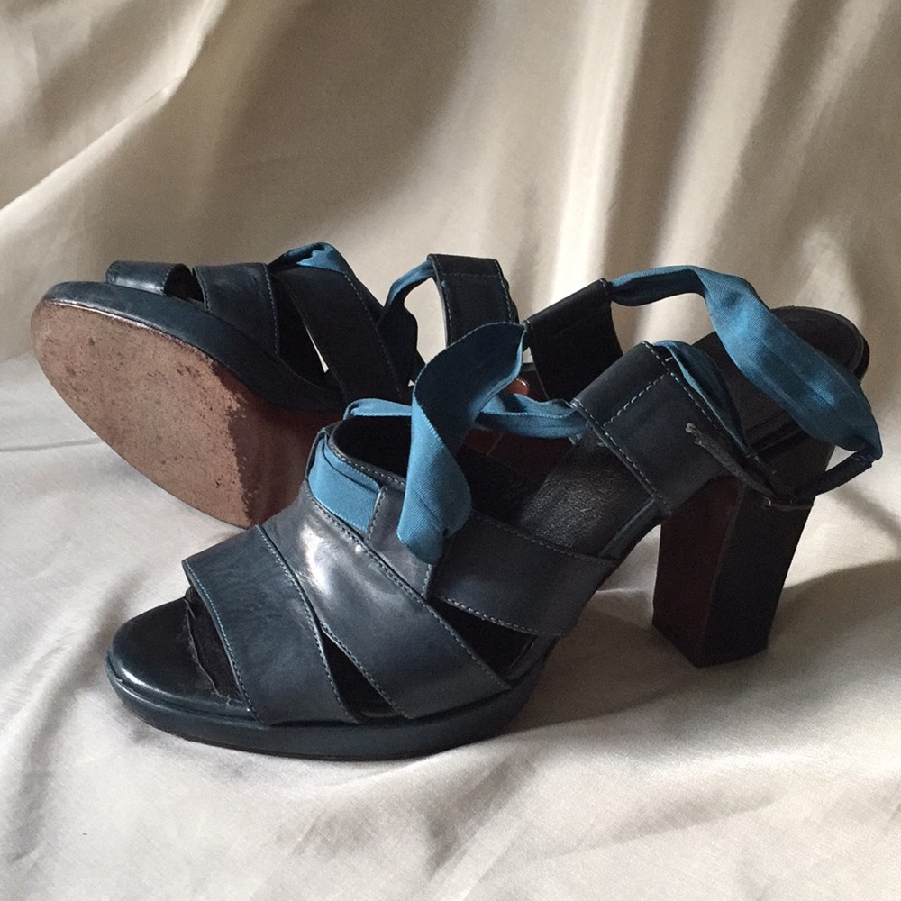 Dries Van Noten teal blue sandals 39.5 or 9